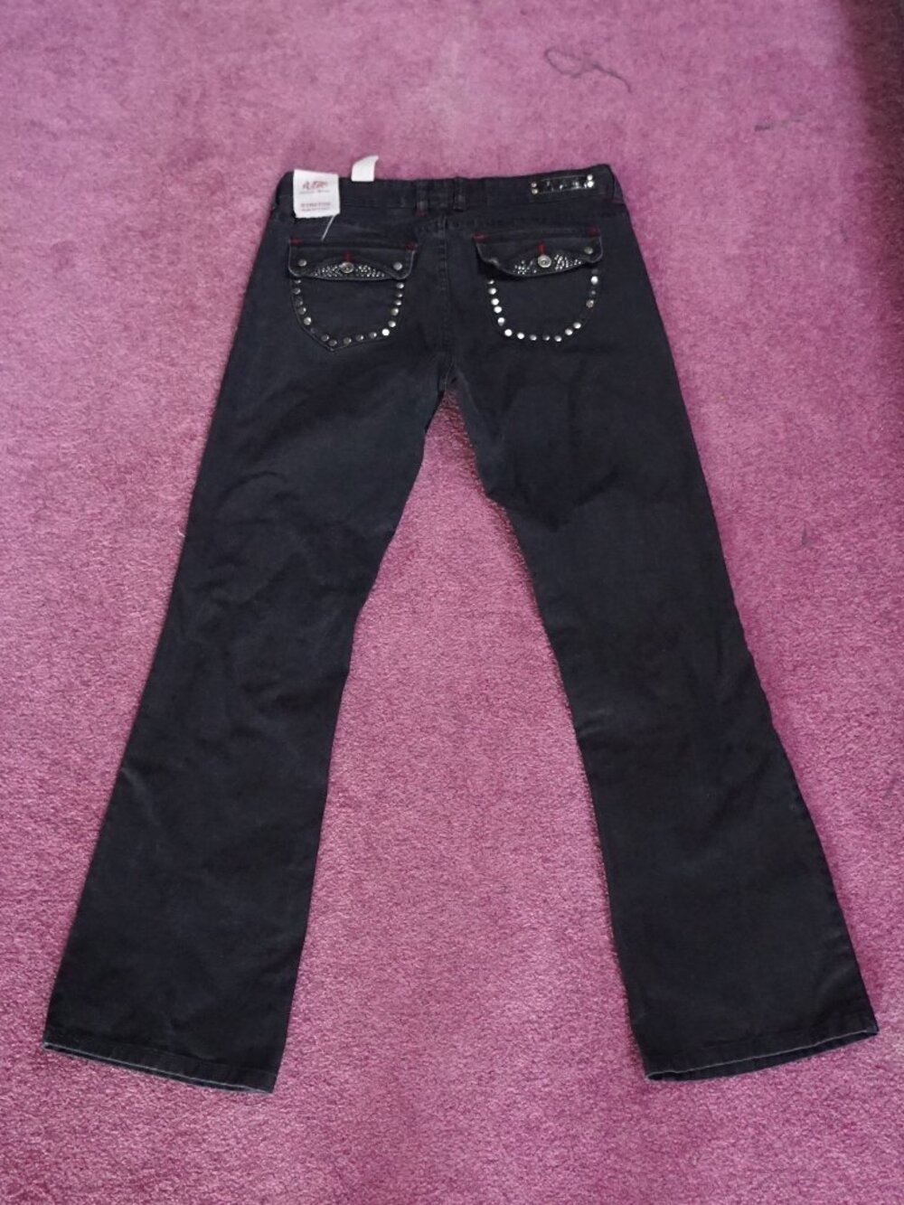 Vintage Brass Black Embellished Bootcut Jeans ✨🖤
